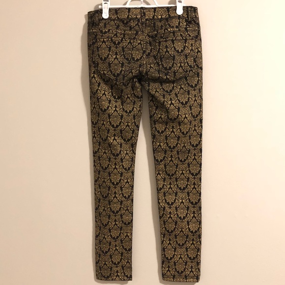 XXI Premium Denim black+gold jacquard skinny jeans - Picture 3 of 10